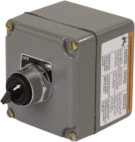 Square D - 30mm, 1 Operator, Knob Operated, Selector Switch Control Station with Off, On Legend - NO/NC Contact, Maintained (MA), 600 VAC, 10 Amp - Industrial Tool & Supply