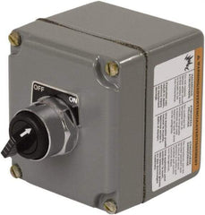 Square D - 30mm, 1 Operator, Knob Operated, Selector Switch Control Station with Off, On Legend - NO/NC Contact, Maintained (MA), 600 VAC, 10 Amp - Industrial Tool & Supply