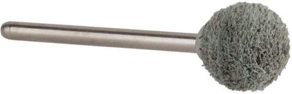 Rex Cut Product - 1/2" Head Diam x 1/2" Thickness, B121, Ball End, Aluminum Oxide Mounted Point - White, Fine Grade, 120 Grit, 45,370 RPM - Industrial Tool & Supply