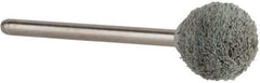 Rex Cut Product - 1/2" Head Diam x 1/2" Thickness, B121, Ball End, Aluminum Oxide Mounted Point - White, Fine Grade, 120 Grit, 45,370 RPM - Industrial Tool & Supply