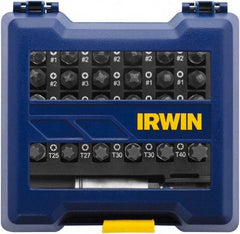 Irwin - 31 Piece, Phillips, Square, Torx Handle, Insert Bit Set - #1 to #3 - Industrial Tool & Supply