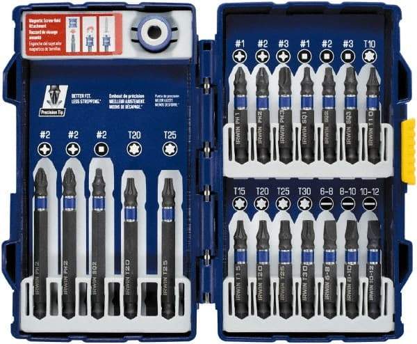 Irwin - 20 Piece, Phillips, Square, Torx, Slotted Handle, Drive Set - #1 to #3 - Industrial Tool & Supply