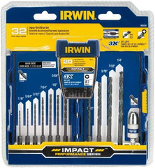 Irwin - 32 Piece, Phillips Handle, Drill & Drive Set - 1/16 to 1/4" Hex - Industrial Tool & Supply