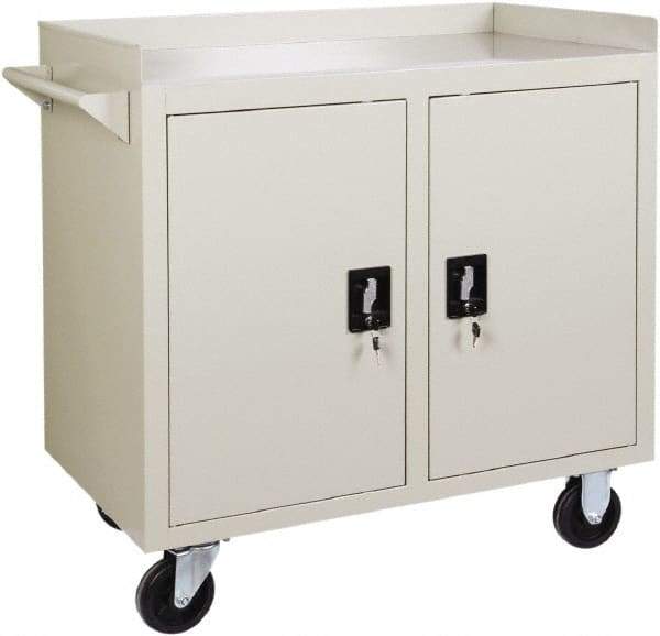 Value Collection - 1,000 Lb Capacity, 2 Shelf, 1 Drawer, 2 Door Mobile Cabinet - 36" Wide x 22" Deep x 38.19" High, Steel, Putty - Industrial Tool & Supply