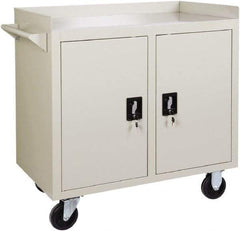 Value Collection - 1,000 Lb Capacity, 2 Shelf, 1 Drawer, 2 Door Mobile Cabinet - 36" Wide x 22" Deep x 38.19" High, Steel, Putty - Industrial Tool & Supply