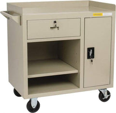 Value Collection - 1,000 Lb Capacity, 2 Shelf, 1 Drawer, 1 Door Mobile Cabinet - 36" Wide x 22" Deep x 38.19" High, Steel, Putty - Industrial Tool & Supply