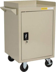 Value Collection - 600 Lb Capacity, 1 Shelf, 1 Drawer, 1 Door Mobile Bench - 23" Wide x 22" Deep x 38.19" High, Steel, Putty - Industrial Tool & Supply
