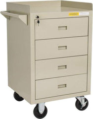 Value Collection - 600 Lb Capacity, 4 Drawer Mobile Bench - 23" Wide x 22" Deep x 38.19" High, Steel, Putty - Industrial Tool & Supply