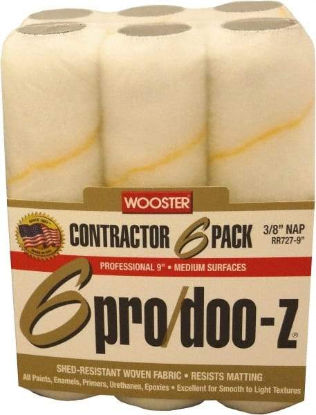 Wooster Brush - 3/8" Nap, 9" Wide Paint Roller - Medium Texture, Woven - Industrial Tool & Supply