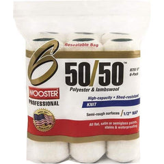 Wooster Brush - 1/2" Nap, 9" Wide Paint Roller - Semi-Rough Texture, Wool/Poly Blend - Industrial Tool & Supply