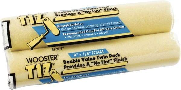 Wooster Brush - 1/8" Nap, 9" Wide Paint Roller - Smooth Texture, Foam - Industrial Tool & Supply