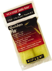 Wooster Brush - 3/8" Nap, 4-1/2" Wide Paint Mini Roller Covers - Medium Texture, Synthetic Knit - Industrial Tool & Supply