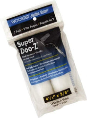 Wooster Brush - 3/8" Nap, 4-1/2" Wide Paint Mini Roller Covers - Medium Texture, Woven - Industrial Tool & Supply