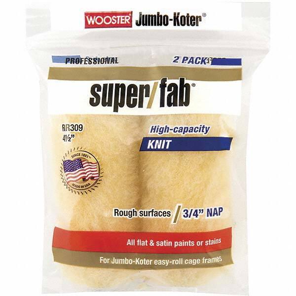 Wooster Brush - 3/4" Nap, 4-1/2" Wide Paint Mini Roller Covers - Rough Texture, Synthetic Knit - Industrial Tool & Supply