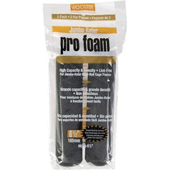 Wooster Brush - 3/8" Nap, 6-1/2" Wide Paint Mini Roller Covers - Smooth Texture, Foam - Industrial Tool & Supply