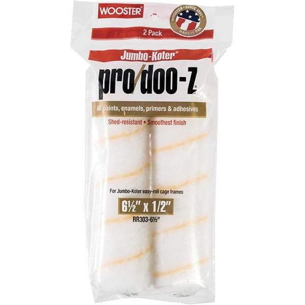 Wooster Brush - 1/2" Nap, 6-1/2" Wide Paint Mini Roller Covers - Semi-Rough Texture, Woven - Industrial Tool & Supply