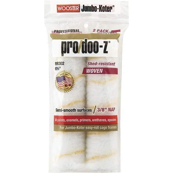 Wooster Brush - 3/8" Nap, 6-1/2" Wide Paint Mini Roller Covers - Medium Texture, Woven - Industrial Tool & Supply