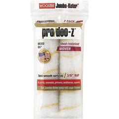 Wooster Brush - 3/8" Nap, 6-1/2" Wide Paint Mini Roller Covers - Medium Texture, Woven - Industrial Tool & Supply