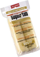 Wooster Brush - 1/2" Nap, 6-1/2" Wide Paint Mini Roller Covers - Semi-Rough Texture, Synthetic Knit - Industrial Tool & Supply