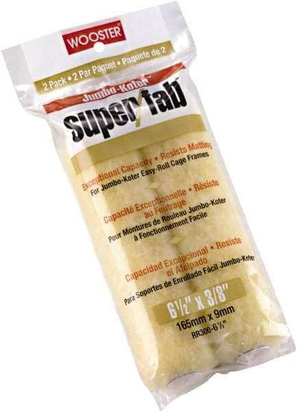 Wooster Brush - 3/8" Nap, 6-1/2" Wide Paint Mini Roller Covers - Medium Texture, Synthetic Knit - Industrial Tool & Supply