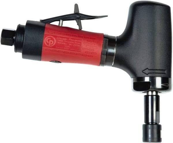 Chicago Pneumatic - 1/4" Collet, Angle Handle, Air Angle Die Grinder - 18,000 RPM, Rear Exhaust, 21.2 CFM, 0.54 hp, 90 psi, 6.35mm Inlet - Industrial Tool & Supply