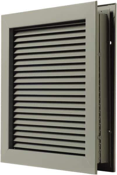 National Guard Products - 25" Wide x 25" High, Solid Steel Louver - 24" Opening Width, 24" Opening Height - Industrial Tool & Supply