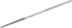 Strauss - 6.69" OAL Medium Flat Needle Diamond File - 0.157" Wide x 0.09" Thick, 1.97 LOC, Gray, 126 Grit - Industrial Tool & Supply