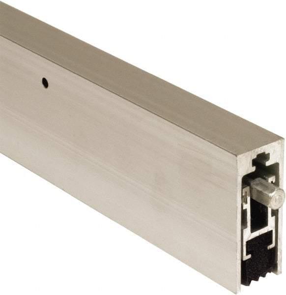 National Guard Products - 0.6667" Back Strip Brush Width, Aluminum Automatic Door Bottom Sweep - 1" Bristle Length, Neoprene, 2" OAL, 2" High, Anodized Alum Coated - Industrial Tool & Supply