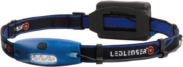 LED LENSER - White LED Bulb, Hands-free Flashlight - Black Aluminum Body, 4 AAA Batteries Included - Industrial Tool & Supply