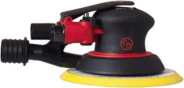 Chicago Pneumatic - 12,000 OPM, 8 CFM Air Consumption, Palm Air Orbital Sander - Round Pad, 1/4" Inlet - Industrial Tool & Supply