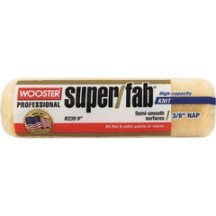 Wooster Brush - 3/8" Nap, 9" Wide Paint Roller - Medium Texture, Synthetic Knit - Industrial Tool & Supply