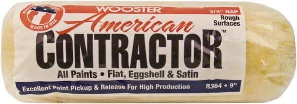 Wooster Brush - 3/4" Nap, 9" Wide Paint Roller - Rough Texture, Synthetic Knit - Industrial Tool & Supply