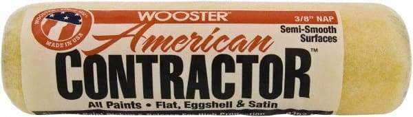 Wooster Brush - 3/8" Nap, 9" Wide Paint Roller - Medium Texture, Synthetic Knit - Industrial Tool & Supply