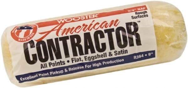 Wooster Brush - 3/4" Nap, 9" Wide Paint Roller - Rough Texture, Synthetic Knit - Industrial Tool & Supply