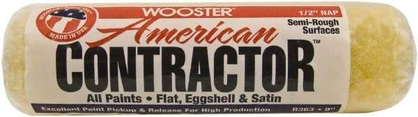 Wooster Brush - 1/2" Nap, 9" Wide Paint Roller - Semi-Rough Texture, Synthetic Knit - Industrial Tool & Supply