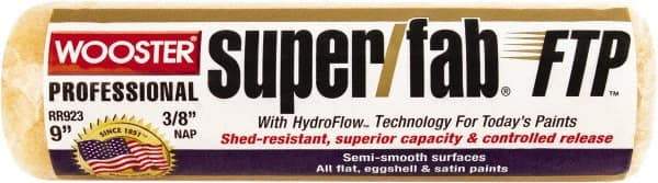 Wooster Brush - 3/8" Nap, 9" Wide Paint Roller - Medium Texture, Synthetic Knit - Industrial Tool & Supply