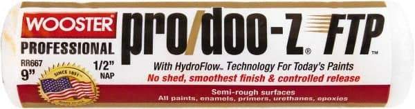 Wooster Brush - 1/2" Nap, 9" Wide Paint Roller - Semi-Rough Texture, Woven - Industrial Tool & Supply