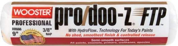 Wooster Brush - 3/8" Nap, 9" Wide Paint Roller - Medium Texture, Woven - Industrial Tool & Supply