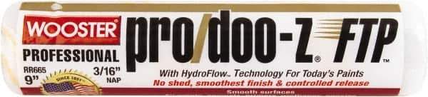 Wooster Brush - 3/16" Nap, 9" Wide Paint Roller - Smooth Texture, Woven - Industrial Tool & Supply