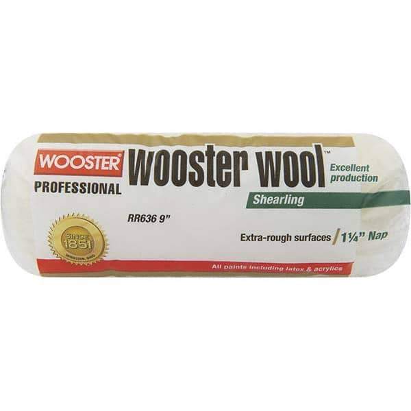 Wooster Brush - 1-1/4" Nap, 9" Wide Paint Roller - Extra-Rough Texture, Lambswool - Industrial Tool & Supply