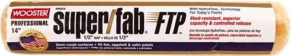 Wooster Brush - 1/2" Nap, 14" Wide Paint Roller - Semi-Rough Texture, Synthetic Knit - Industrial Tool & Supply