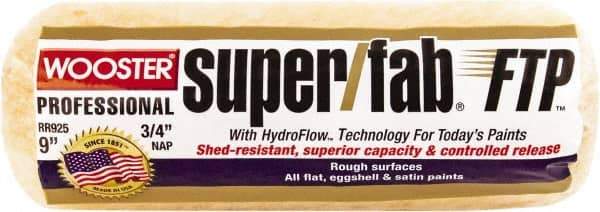 Wooster Brush - 3/4" Nap, 9" Wide Paint Roller - Rough Texture, Synthetic Knit - Industrial Tool & Supply