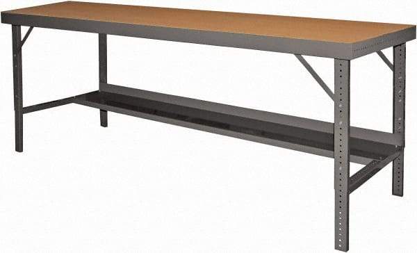 Durham - 120 Wide x 30" Deep x 26" High, Steel Workbench - Folding Legs, Gray - Industrial Tool & Supply