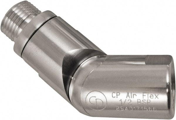 Chicago Pneumatic - 1/2 Male x Female NPT Pneumatic Hose Swivel Fitting - 1/2" ID, Aluminum, Industrial Interchange, 1-5/32" Body Diam - Industrial Tool & Supply