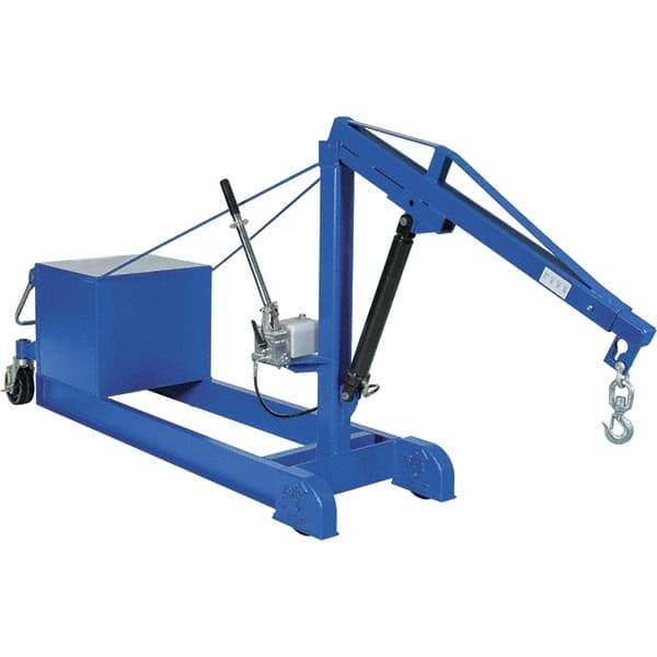 Vestil - 2,000 Lb Load Capacity, Steel Counter Balanced Floor Crane - 5' 17/64" Span - Industrial Tool & Supply