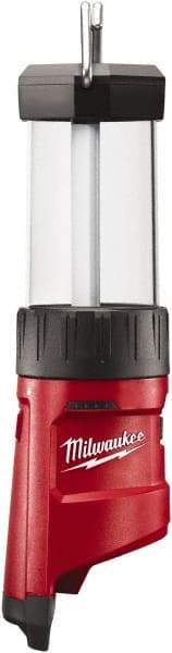 Milwaukee Tool - LED Bulb, 400 Lumens, Spotlight/Lantern Flashlight - Red Plastic Body, 12V Lithium-Ion Batteries Not Included - Industrial Tool & Supply