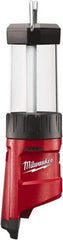 Milwaukee Tool - LED Bulb, 400 Lumens, Spotlight/Lantern Flashlight - Red Plastic Body, 12V Lithium-Ion Batteries Not Included - Industrial Tool & Supply