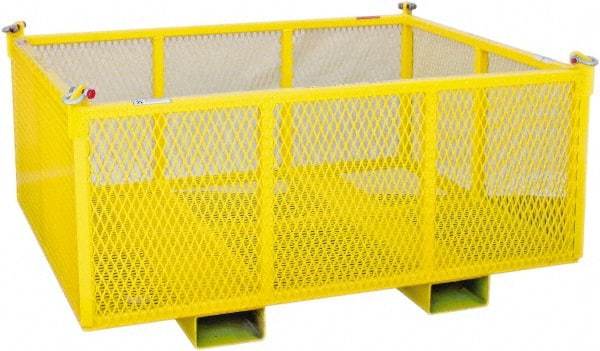Machining & Welding - 48" Long x 48" Wide x 24" High Steel Basket-Style Bulk Container - 2,500 Lb. Load Capacity - Industrial Tool & Supply