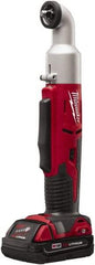 Milwaukee Tool - 3/8" Drive 18 Volt Inline Cordless Impact Wrench & Ratchet - 1,500/2,250 RPM, 0 to 3,400 BPM, 30/60 Ft/Lb Torque, 1 Lithium-Ion Battery Included - Industrial Tool & Supply