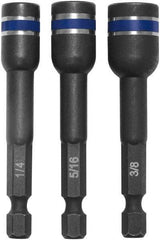 Irwin - 3 Piece, Magnetic Nutsetters Handle, Hex - 1/4 to 3/8" Hex - Industrial Tool & Supply